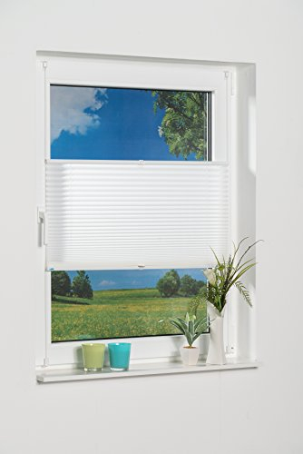 K-home Klemmfix-Plissee, Weiß, 60cm x 130cm (B x L)