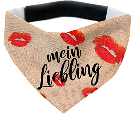 Tierisch-tolle Geschenke Hundehalstuch inklusive Hundespruch Mein Liebling mit 12 cm Klettverschluss für kleine, mittlere und große Hunde (L = Halsumfang: 45-60 cm)