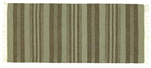 Kelim 140x70 Handgewebt Teppich 70x140 Grau Streifen Linien Handarbeit c