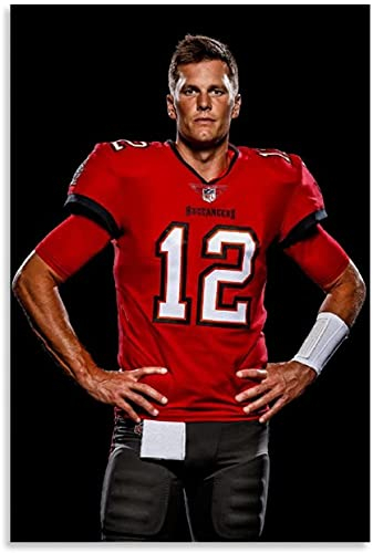 Iooie Poster Und Gedruckte Ampa Bay Buccaneers Tom Brady für Porch Decor Leinwand Malerei Wandkunst Bilder 15.7x23.6(40x60cm) Kein Rahmen