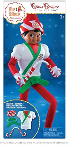 The Elf on the Shelf® Claus Couture® Karate Set | Bandana, Brustpanzer & Pfefferminz-Nunchaku | Scout Elf Outfit