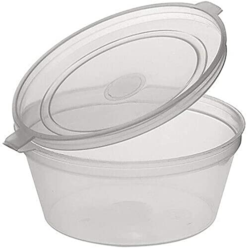 PNW 50 X 2oz Sauce Pots with Hinged Lids Round Food Containers Deli Pots Sauce Tubs,HSC-2