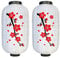 FuMeiJiaJiaJu 10 Pouces Lanterne Japonaise Lanterne Suspendue Décorative en Tissu Imperméable Lanterne Rouge Chinoise Lampe Lanterne Décorations pour Restaurant Bar Magasin (2PCS Blanc A)
