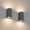 Klighten 2 Stück Dunkelgrau Wandleuchte Aussen Innen, Wasserdicht IP65 Modern Wandlampe Außen, Aluminium Eckig Außenlampe Außenleuchte Wand, Up Down GU10 Fassung Außenwandleuchte, Ohne Leuchtmitte