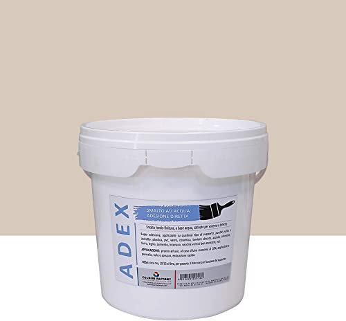 Adex Vernice all'acqua, smalto fondo-finitura ad adesione diretta satinato (Tortora chiaro, lt. 5)