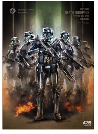 Displate Offiziell Star Wars MetallPoster Magnetische Befestigung Inklusive Lizenziert Bilder Hochwertiges Poster Rogue One Key Forces - Death Troopers2 Poster 67.5 cm x 48 cm