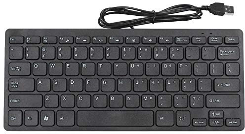 Wisboey Filaire Mini USB Multimédia 78 Touches De Petite Taille Silencieux Très Mince pour Ordinateur Portable Pc