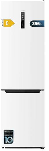Cecotec Frigorífico Combi Bolero CoolMarket Combi 356 White E. Compresor Inverter Plus Frigorífico Combi Blanco 200X59.5Cm, 356L, No Frost, Clase E, Multiairflow, Fast Cooling, Puerta Reversible