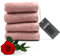 Gutherz Handtuch Set | Dicke Qualität 600 g/m2 extra Schwer | Handtücher rosa - Weich und Saugstark (Rosé, 4X Handtuch (50x90))