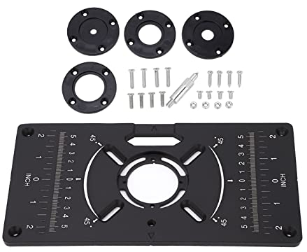 Router Table Insert Plate Table Benches Router Plate Aluminum Alloy Jig Saw Trimmer Router Table Insert Plate, Black
