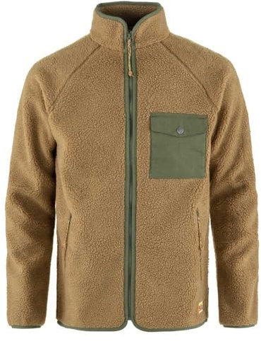 Fjällräven Herren Vardag Pile Fleecejacke, Buckwheat Brown/Laurel Green, XXL