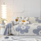Homxi Sofabezug 4 Sitzer Big Sofa,180x320CM,Sofabezug Blumen mit Quasten Sofa Überzug Chenille Handtuch Sofa Lila Sofaüberwurf Decke