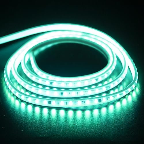 pcning RGB LED Strip Aussen 7M 230V Direktanschluss Multicolore Band Ohne Trafo 5050 60leds/m IP67 Wasserdicht Lichtband Strips Light, 7 Meter LED Lichter Band Wasserfest mit Stecker (7, RGB)