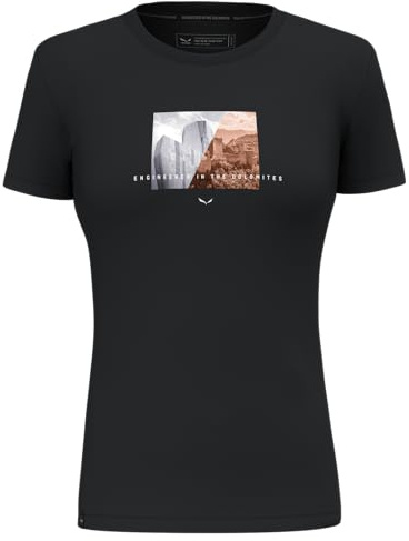 Salewa Damen Women Pure Design Dry T-Shirt W., Black Out, S EU