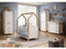 Lomadox Babyzimmer Komplett Set Babybett Hausbett Liegefläche 70x140 cm Wickelkommode Wandboard 2 Schärnke Hausoptik Kiefer teilmassiv weiß Birke