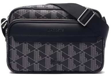 Lacoste Herren Umhängetasche Reporter Bag, Handtasche,Schultertasche,Cross-Body,Monogram Noir GRIS (H45),Einheitsgröße (One Size)
