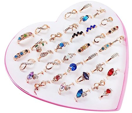 SAFIGLE 36-teiliges Modeschmuck-set Aus Der Kristallkollektion Für Mädchen Und Frauen