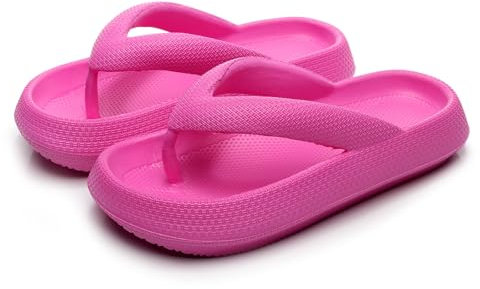 NIBESSER Infradito Donna Uomo con Suola Spessa Sandali Infradito Estivo Comode da Mare Piscina Ciabatte Infradito Nuvola Morbide Antiscivolo per Casa ad Asciugatura Rapida, Fucsia, 40/41 EU