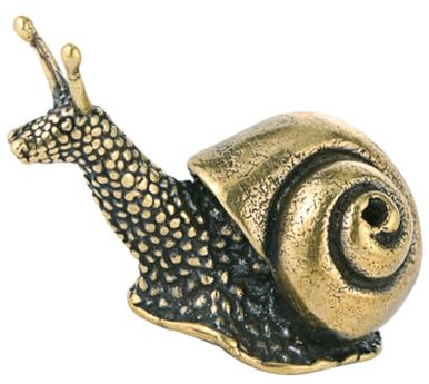 Kisangel 3St Schneckenschmuck aus reinem Kupfer Terrarium Exquisite Schneckenfigur Wohnkultur Ornament Desktop-Schneckenverzierung Schneckenskulptur im Vintage-Stil Messing