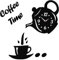 LEDSone Modern 3D Teapot Wall Clock DIY Mirror Coffee Cup Shape Decoration Easy to Read for Kitchen/Living Room/Bedroom/Hotel, Black