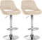 CLP Lot de 2 tabourets de Bar Milet Similicuir I Chaise de Bar pivotante avec Repose-Pieds et Dossier, Couleur:crème, Matériel du Cadre:Métal en Finition chromée