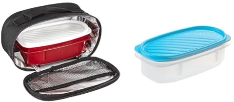 Tatay Urban Food Casual Mini Bolsa Térmica Porta Alimentos, 1.5L de Capacidad, con 1 Tupper Hermético de 0,5L de Plástico Libre de BPA, Negro. 21.5 x 9 x 12 cm & Fiambrera de Alimentos, 0.5L