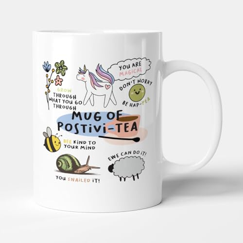Victorian Printing Co - Mug of Positivi-Tea - Funny Friendship Motivational Gift Mug, Ceramic, 11fl.oz.