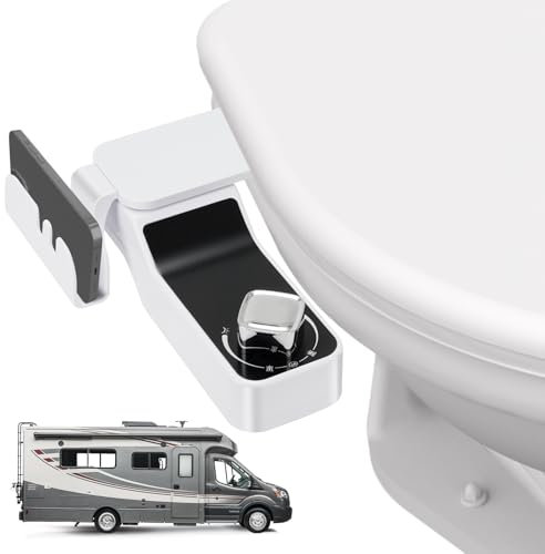 Hifor RV Bidet, Camper Toilet Bidet Tushy Bidet Seat Attachment | Dual Nozzles, Adjustable Water Pressure, Self-Cleaning, Non-Electric | Ideal for Camper and Motorhome
