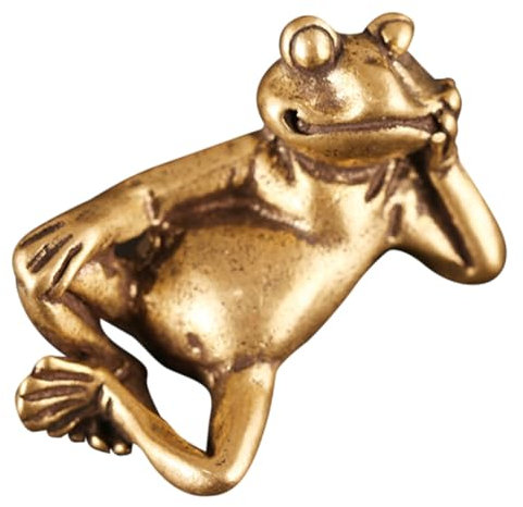 STOBAZA Messingfrosch Miniaturstatue Vintage Figur Weihnachten Party