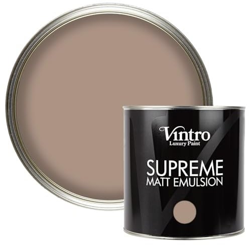Vintro | Light Brown Luxury Matt Emulsion | Smooth Chalky Finish | Multi Surface Paint | for Walls, Ceilings, Wood and Metal 2.5L (Light Brown - Cafe au Lait, 2.5 Litres)
