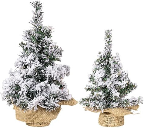 albero di Natale per la casa, alberi di Natale artificiali da tavola, 2 pezzi di alberi di Natale artificiali, decorazione stagionale, decorazioni da tavola a base di tronchi, alberi di Natale