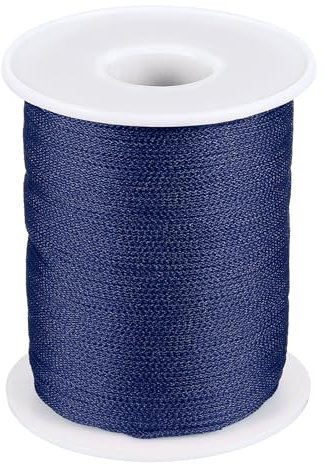 PATIKIL 1mm x 393feet Nylon String for Bracelets Braided Nylon Cord Nylon Thread for Wind Chime Beading Necklaces Blinds DIY Craft Jewelry Making, Dark Blue