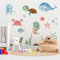 Hwtcjx Wandsticker Kinderzimmer, Wandtattoo Meerestiere, Wandaufkleber Kinderzimmer, Wanddeko, Aufkleber Wand, Wall Stickers für Badezimmer, Schlafzimmer, Wohnzimmer, Toilette, Kind (30 x 90 cm)