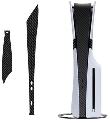 Mittlere Skin für PS5 Pro, Host Mittelstreifen Aufkleber Mittelteil Schutzstreifen Folie für Disc Ausgabe Host (Kohlefaser Schwarz)
