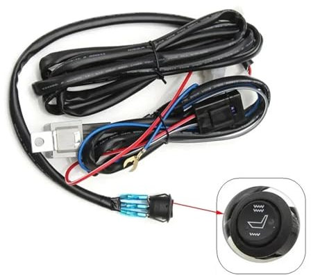 SASJQVMX Universal 12V ATV UTV E-Bike Carbon/Legierung Faser Sitz Heizung Wärmer Kit Runde High-Low Schalter Beheizte Pad(Only 1 Switch Kit)