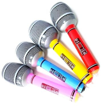 TOYANDONA 12piezas Micrófono Inflable De PVC y Piscina Color Aleatorio Juguetes para Decoración De Cumpleaños