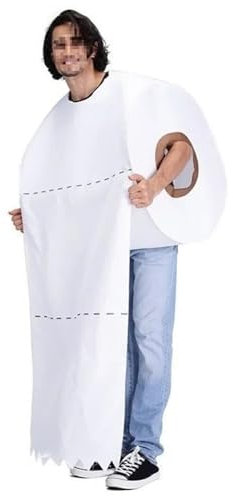 Toilettenpapierkostüm Lustiges atmungsaktives Rollpapierkostüm Komfortable Toilettengewebe Cosplay-Kostüm für Männer und Frauen glattes und hautfreundliches Halloween-Kostüm, Cosplay-Kostüme für Frau