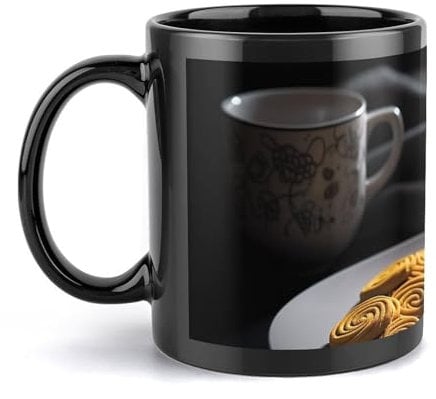 There Are Biscuit on The Plate Mug,Ceramic Coffee Mugs with Handle Big Mug for Women Men Great for Tea Hot Chocolate Microwave Safe Modern Unique Style for Any Kitchen