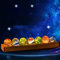 LEEMQCYA Bunte Glaskristallkugel mit LED-Holzsockel, heilendes Nachtlicht für Meditation, Reiki, Feng Shui, Dekoration, 7 Stück