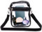 Yphzmtz Durchsichtige Crossbody Schultertasche, Statium-geprüfte Tragetasche mit Abnehmbarem Verstellbarem Gurt, Klare Wasserdichte Breiftasche für Arbeit Sport Spiele Reisen Konzerte (Schwarz)