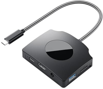 Station d'accueil pour ordinateur portable 4K 1080p 60Hz USB C Splitter Hub de sortie vidéo HDTV Port Convertisseurs pour ordinateur portable de bureau