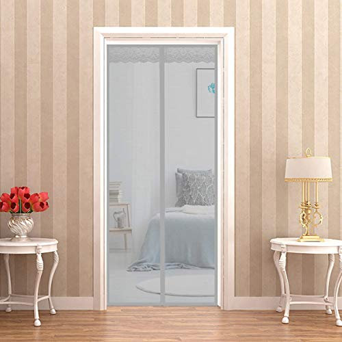 Magnetic Screen Door 70x190cm (28x75inch) Roll Up Bug and Fly Screen Pet Friendly Patio Sliding Door White