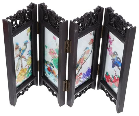Alipis Paravent Décoratif Pliable Esthétique Bureau Confidentialité Chambre À Coucher Petit Bureau Mini Accessoires De Table Ornement De Style Chinois Art Traditionnel Chinois