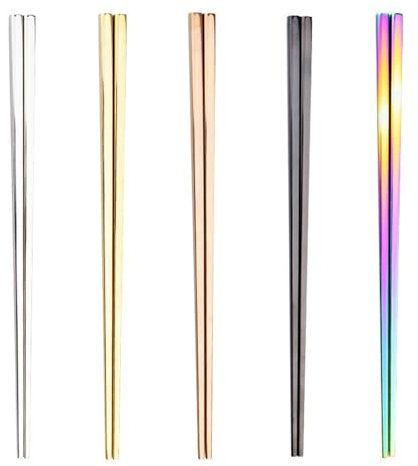 SLEDEZ Juego De Palillos Palillos de Acero Inoxidable Palillos Chinos creativos