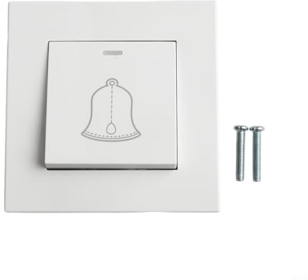 ABS Plastic Panel Home Doorbell Wall Push Button Switch White AC220V Wired for Indoor Use With Mounting Plate 86mm x 86mm x 39mm