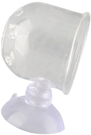 Naroote Transparenter Aquarium-Wurm-Futterspender mit Starkem Saugnapf für Rote Nematoden, Hochwertiges Glas/Acryl-Material, Geeignet für Süß- und Salzwassertanks (Perforierter Glasbecher (geeignet