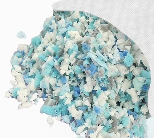 Goliez Memory Schaumstofffüllung & Schaumstoffflocken | Kissenfüllung, Sitzsackfüller, Stuhlkissen, Hundebett, DIY Bastelmaterial, Nachfüllung, Multi Farbe & Form (2.2KG (5LBS), Schaumstoffflocken)