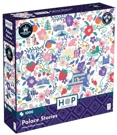 The House of Puzzles | Palace Stories 1000 Piece Jigsaw Puzzle | Historic Royal Palaces | FSC Certified Board | Banqueting House, Kew, Kensington, Hillsborough Castle & The Tower of London
