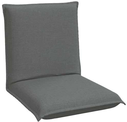 vidaXL Verstellbarer Fußsessel Dunkelgrau Stoff, Wohnzimmer, moderner rechteckiger Bodenstuhl, vielseitiger Rückenlehne, Verstellbarer Sitz, Polyester, Metallgestell
