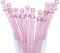 Dakoufish - Lot de 12 pailles réutilisables à paillettes - En plastique transparent - Sans bisphénol A - Longueur : 22,8 cm 11 inch rose